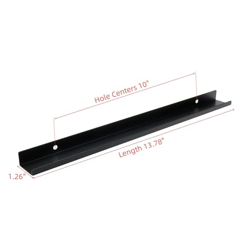 13.78 Inch Finger Pull 6Pcs, 10 Inch Hole Centers, Aluminum Alloy, Black - color: Black, size: 350mm/13.78", style: Straight Edge