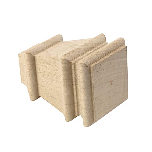 T Tulead 120mm/4.72" Unfinished Wooden Cabinet Feet Pack of 4 - size: 4.72" × 3.15"