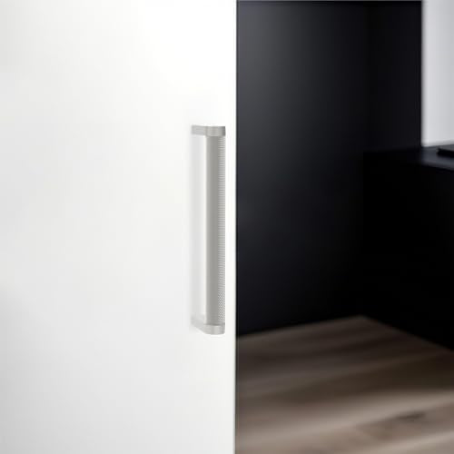10 Pack Brushed Satin Nickel Cabinet Pulls knurled 5 Inch Hole Centers Kitchen Cabinet Handles Silver Drawer Pulls Dresser Handles - color: Brushed Satin Nickel, size: 5'' Hole Center(128mm)