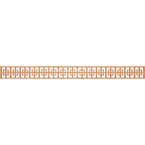 46 3/8"W x 4"H x 3/8"T Cambridge Fretwork Moulding, Cherry - color: Cherry, size: 4-in. H x 0.375-in. T