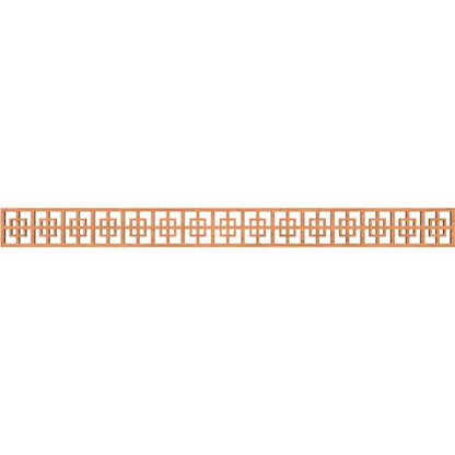 46 3/8"W x 4"H x 3/8"T Cambridge Fretwork Moulding, Cherry - color: Cherry, size: 4-in. H x 0.375-in. T