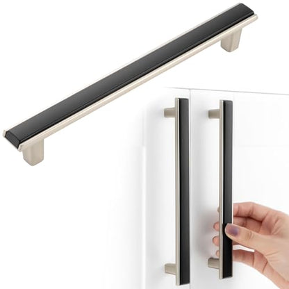 Black and Nickel Cabinet Pulls Drawer Handle 6-1/4 Inch 5 Pack 2281 - color: Matte Black & Brushed Nickel, size: 6-1/4 In Hole Distance, style: 5 Pack