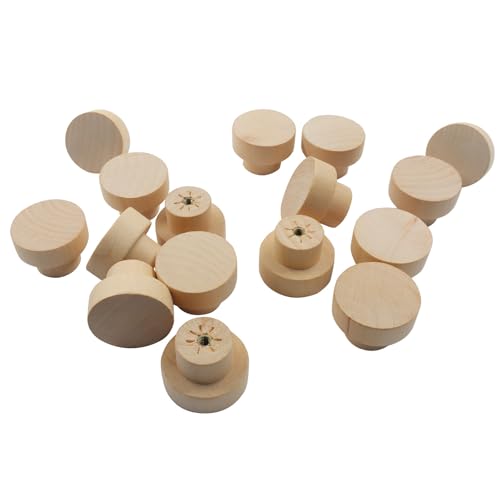 Wood Cabinet Knobs, Flat Top Round, 35mm, 16Pcs - size: 35 mm