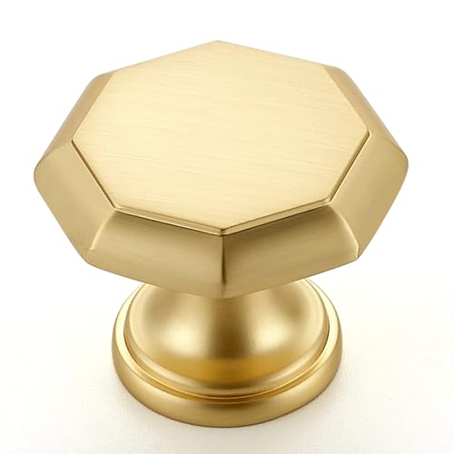 Ravinte Brushed Gold Single Hole Round Cabinet Knobs,Zinc Pull,10 Pack - color: Brushed Gold