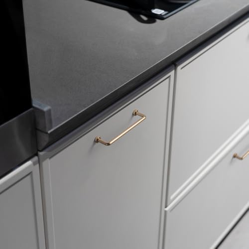 Goo-Ki 6 Pack 5" Center to Center Champagne Bronze Modern Cabinet Pulls Solid Contemporary Home Improvement Hardware Drawer Pulls Zinc Alloy Kitchen Handles - color: Champagne Bronze, size: 5'' Center to Center