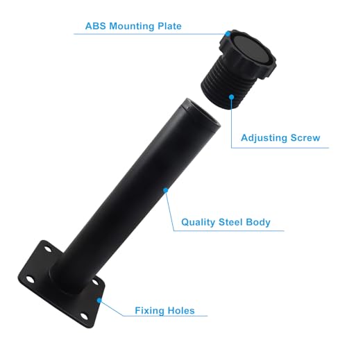 4 Pcs 6"/15cm Adjustable Furniture Legs, Metal Cabinet Legs Black - size: 6"/15cm