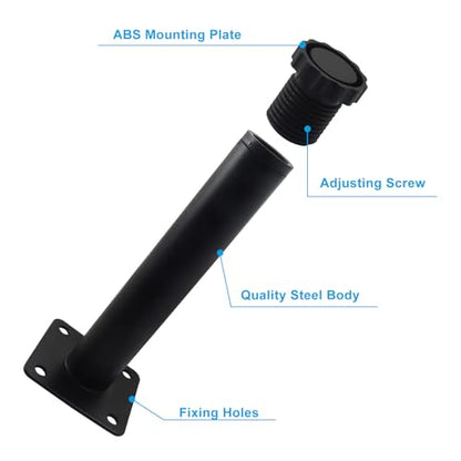 4 Pcs 6"/15cm Adjustable Furniture Legs, Metal Cabinet Legs Black - size: 6"/15cm