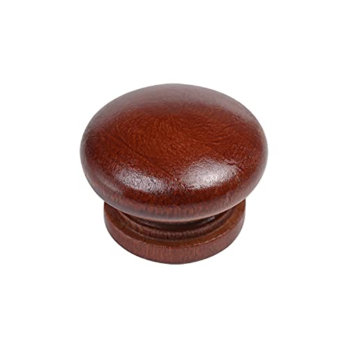 10Pack Round Wood Drawer Knobs Red Brown Finished Mushroom Shaped Kitchen Cabinet Pulls Handles Hardware for Kitchen Cabinets Furniture Dresser Wardrobe Cupboard Drawer Pulls Knobs - color: Brown,red