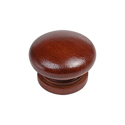10Pack Round Wood Drawer Knobs Red Brown Finished Mushroom Shaped Kitchen Cabinet Pulls Handles Hardware for Kitchen Cabinets Furniture Dresser Wardrobe Cupboard Drawer Pulls Knobs - color: Brown,red