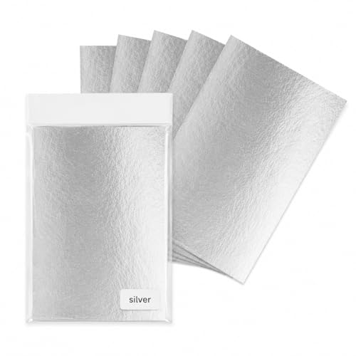 120 Pack Silver Metal Leaf Foil Sheets for Art and Nails - color: Silver