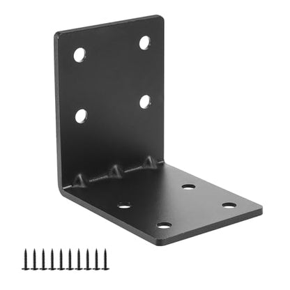 4 PCS Heavy Duty Steel Corner Brackets, 5"x5"x4" 90 Degree L Right Angle Bracket, DIY L Shelf Brackets, Metal Joint Timber Connector Support for Wood Shelves, Furniture - size: 5x5x4in