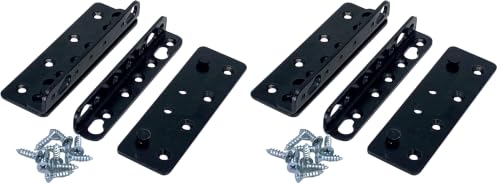 Set of 4 - No Mortise Bed Frame Brackets - Connects Headboard & Footboard to Side Rails - Screws & Instructions Included (Pack of 2) - size: Full (Pack of 2)