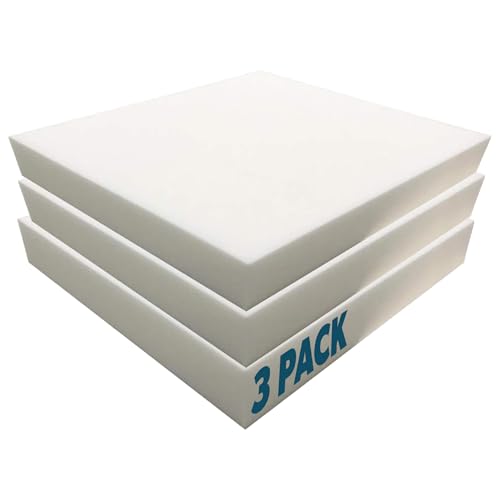 Foamma 0.5" x 22" x 22" High Density Upholstery Foam Padding for Cushions and Seat Repair, Thick Custom Pillow, Chair, Couch Cushion Replacement Foam, and Craft Upholstery Supplies, 3 Pack - color: High Density, size: 0.5" x 22" x 22", style: 3 Pack
