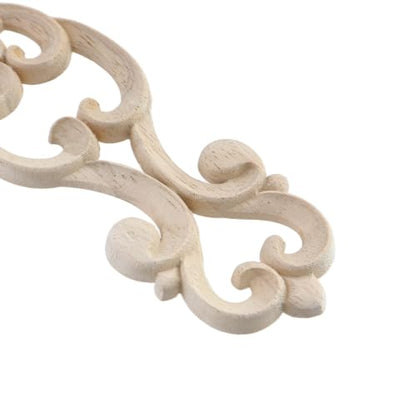 Wood Carved Onlays Appliques (Style6,4 pcs) - style: Style6,4 pcs