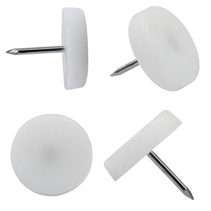 Zorfeter 50pcs 25mm White Nail in Furniture Glides - size: 25mm