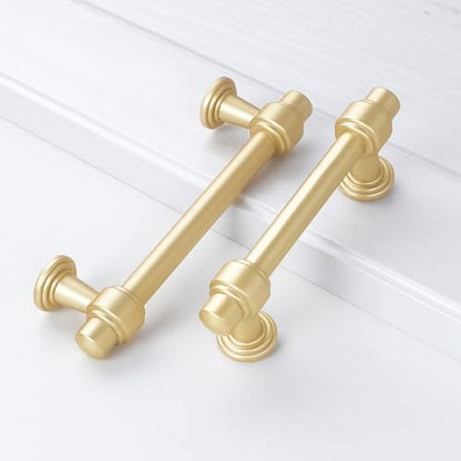 10 Pack Brushed Gold Cabinet Pulls 5 Inch(128mm) Hole Center Drawer Pulls Cabinet Hardware Kitchen Cabinet Handles for Bathroom Dresser Pulls - color: Brushed Gold, size: 5" Hole Center（128mm）