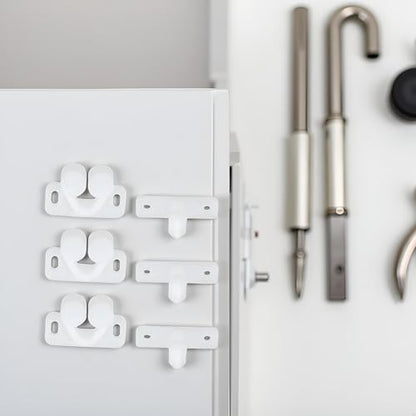 3Pcs White Marine Boat Ball Catch Door Cupboard Spring Back Plates Roller Latch Plastic Catches Cabinet Hardware Tools and Home Improvement