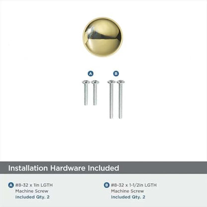 khtumeware 10 Pack 1-1/4 inch(32mm) Polished Brass Cabinet Knobs Dresser Knobs Round Drawer Knobs Kitchen Cabinet Hardware Zinc Knobs for Dresser Drawers - color: Polished Brass, size: Knob 1-1/4"