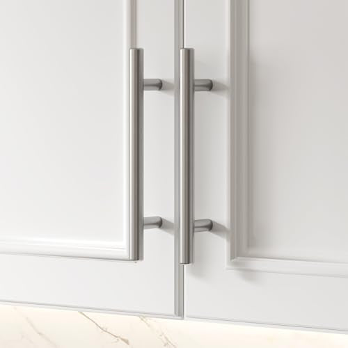 Goldenwarm 10 Pack 3-3/4 inch Brushed Nickel Cabinet Pulls Cabinet Handles - color: Brushed Nickel, size: 3-3/4 Inch Hole Centers
