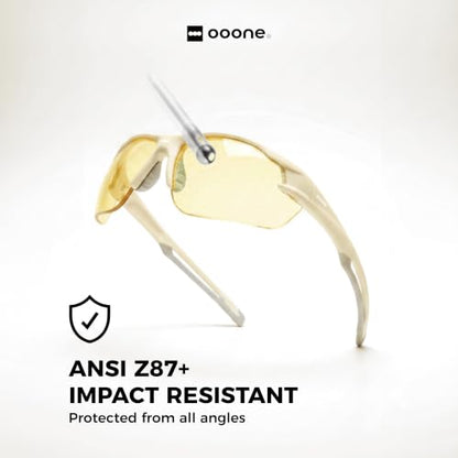 ANSI Z87+ Safety Glasses, Anti-Fog Lightweight Protective Eyewear - color: Yellow