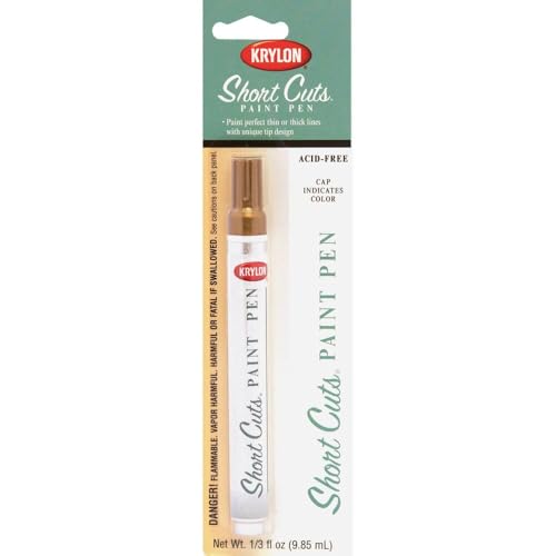 Krylon KSCP901 Short Cuts Paint Pen, Gold Leaf, .33 Ounce - color: Gold Leaf, style: Metallic