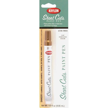 Krylon KSCP901 Short Cuts Paint Pen, Gold Leaf, .33 Ounce - color: Gold Leaf, style: Metallic