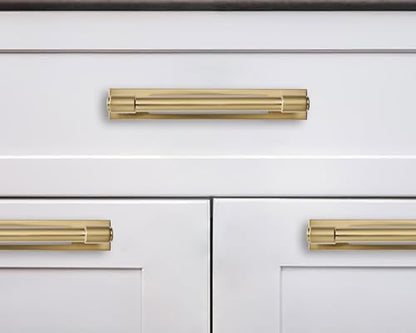 khtumeware 5 Pack 6 Inch（152 mm Center to Center Brushed Gold Cabinet Pull Backplate with Base Plate Zinc Brushed Brass Kitchen Cabinet Handles Drawer Pulls Cabinet Hardware - color: Brushed Brass, size: 6"(152mm) Hole Center
