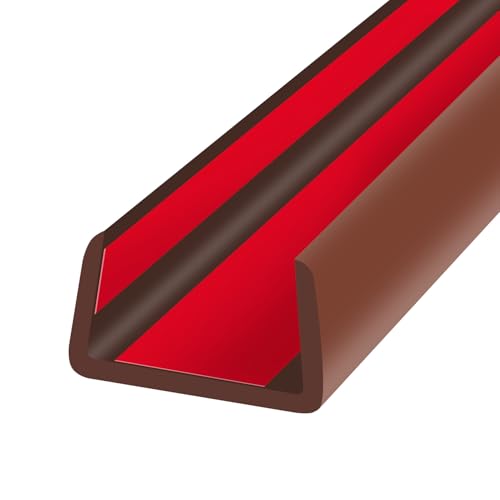 Rubber Edge Trim, Flexible Self-Adhesive U Shaped Peel and Stick Edge Banding, 1-1/4" U Channel Edge Protector for Door Sides, Edge Guards for Woods, Furniture, 20Ft, Brown Color - color: Brown, size: Fit 1-1/4" - L20'