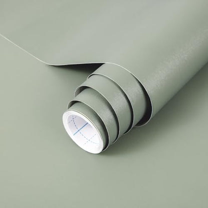 Sage Green Wallpaper Stick and Peel Green Contact Paper Removable Wallpaper - color: Sage Green, size: 17.7" x 590.5"