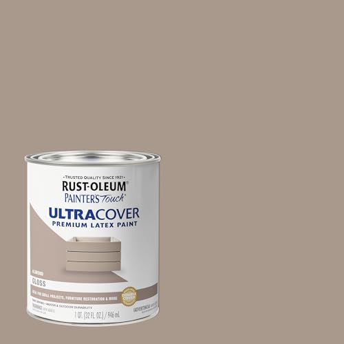 Rust-Oleum Almond Painter's Touch 2X Ultra Cover Premium Latex Paint - color: Gloss Almond, size: 1 Quarts (Pack of 1)
