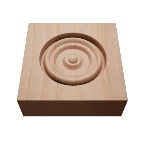 2 1/2"W x 2 1/2"H x 7/8"P Americraft Solid Hardwood Stain Grade Bullseye Rosette with Squared Edge, Cherry - color: Cherry, size: 2.5-in. W x 2.5-in. H
