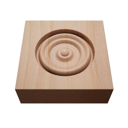 2 1/2"W x 2 1/2"H x 7/8"P Americraft Solid Hardwood Stain Grade Bullseye Rosette with Squared Edge, Cherry - color: Cherry, size: 2.5-in. W x 2.5-in. H