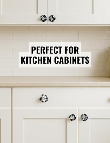 Cabinet Knobs Black 20 Pack - Antique Ceramic Drawer Pulls for Dressers - color: Black, size: 20 Pieces