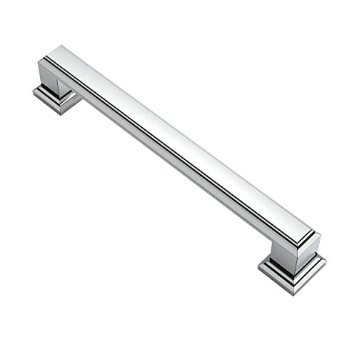 Alzassbg 5" Polished Chrome Cabinet Pulls and Handles 10 Pack, AL3071CP - color: Polished Chrome, size: 5" Hole Center