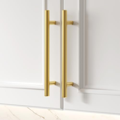 Goldenwarm 20 Pack 8-1/16" Gold Cabinet Handles Brushed Gold Cabinet Pulls - color: Gold, size: 8-1/16 Inch Hole Centers