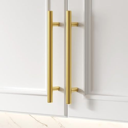 Goldenwarm 20 Pack 8-1/16" Gold Cabinet Handles Brushed Gold Cabinet Pulls - color: Gold, size: 8-1/16 Inch Hole Centers