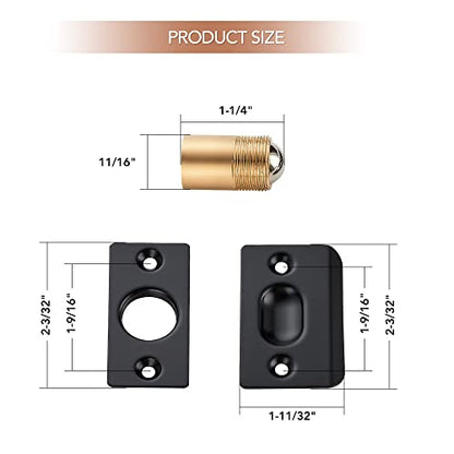 Ravinte Matte Black Door Ball Catch, Closet Door Latch Adjustable, 2 Pack - color: Black
