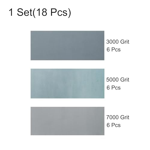 HARFINGTON 18pcs Sandpaper 3000 5000 7000 High Grit 9 x 3.6 Inch Silicon Carbide Abrasive Wet Dry Sanding Sheets for Wood Finishing, Metal Sanding, Automotive Polishing
