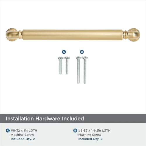 khtumeware 2-Pack Brushed Brass Heavy-Duty Solid Cabinet Pulls, 3 Inch (76mm) Hole Center, Satin Gold Drawer Pulls, Cabinet Hardware, Suitable for Kitchen Cabinets, Bathrooms and Dressers - color: Brushed Brass, size: 3 Inch(76mm)Hole Center