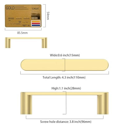 Amerdeco 10 Pack ZH0005MGP Brushed Gold Cabinet Pulls 3.75" - color: Brushed Gold, size: 3.75" hole center