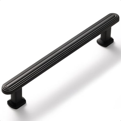 SORWDUREM 5 Pack 5 Inch(128mm) Black Cabinet Pulls Drawer Pulls Kitchen Hardware Cupboard Kitchen Hardware Cabinet Handles - color: Black, size: 5"(128mm) Hole Center