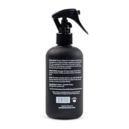 Rhino Wax Cutting Board Spray Cleaner - Food-Safe for All Wood Surfaces