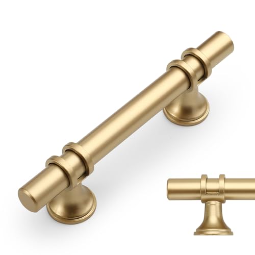 Amerdeco 10 Pack Matte Gold Cabinet Pulls 3 Inch(76MM) Hole Centers Kitchen Cabinet Handles Cabinets Hardware Drawer Pulls ZH0058 - color: Gold, size: 3"/76MM Hole Center