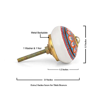 Drawer Knobs - Pack of 12 - color: Multicolour Mandala