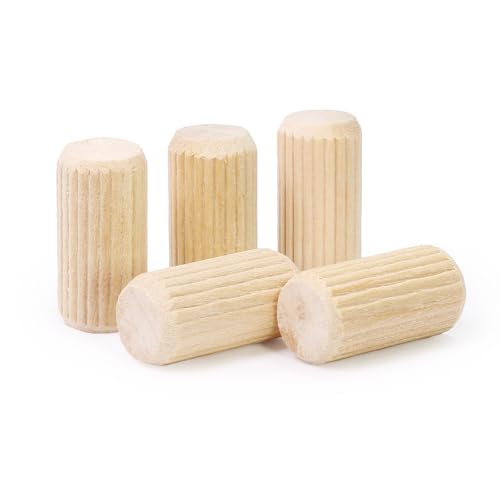 1/2" x 1" Wooden Dowel Pins - FoDau770 Beech Wood Dowel Rods - 200 Pcs - size: 1/2" x 1"