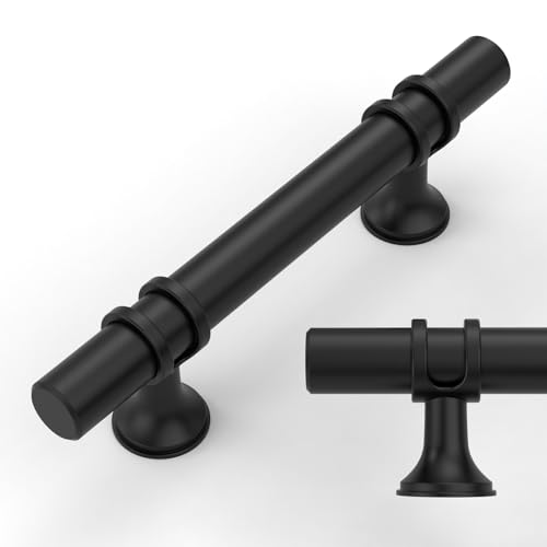 Amerdeco 10 Pack Matte Black Cabinet Pulls 3 Inch(76MM) Hole Centers Kitchen Cabinet Handles Cabinets Hardware Drawer Pulls ZH0058 - color: Matte Black, size: 3"/76MM Hole Center
