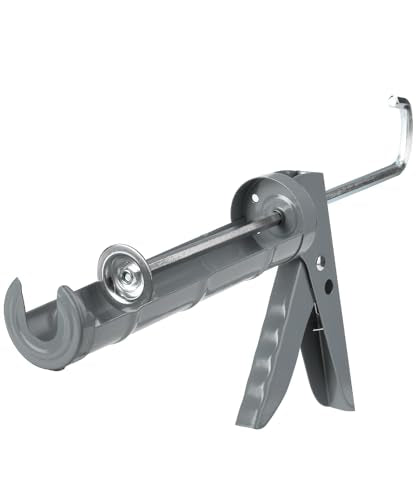 Bates- Caulking Silicone Gun, 10:1 Thrust Ratio, Hand Caulking Guns, No Drip - color: Grey, size: 1 Pack