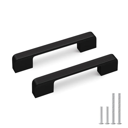 Black Cabinet Handles 4 Inch Matte Black Cabinet Pulls 10 Pack - color: Black, size: 4 Inch (102 mm) Hole Centers