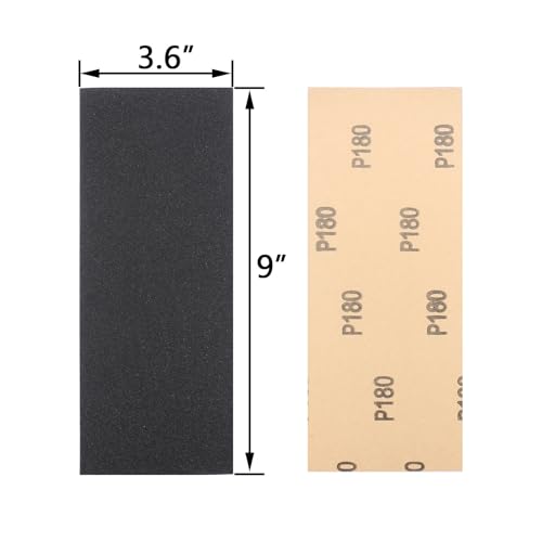 30Pcs 9 x 3.6 Inchs 180 Grit Wet and Dry Handmade Universal Sanding Sheets, Suitable for Woodworking Furniture/Automobiles/Metal/Lacquer Polishing Sandpaper - style: 180 Grit