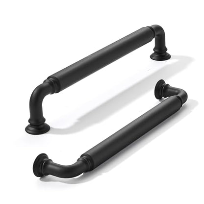 khtumeware 2-Pack Matte Black Heavy-Duty Solid Cabinet Pulls, 6 Inch (152mm) Hole Center, Drawer Pulls, Cabinet Hardware, Suitable for Kitchen Cabinets, Bathrooms and Dressers - color: Black, size: 6 Inch(152mm)Hole Center